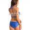 Shimmer Blue Cross Wrap Bikini Set