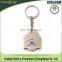 Promotional metal keychain custom house shaped trolley coin keyring