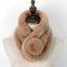 Joy Fashion Scarf Supplier Custom Women Winter Rabbit Faux Fur Scarf w Pompom