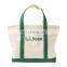 large women green heavy duty canvas tote bag embroidery 18 oz canvas bag with logo