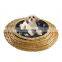 Handmade High Quality Multifunction Wholesale Wicker Knitted Pet House Rattan Outdoor Wooden Dog Bed