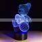 Bear 3d optical illusion acrylic night light with energy-saving