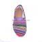 2016 lady colorful fashion flat handmade low price canvas shoes