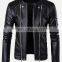 Custom Hot Sell Black Leather Windproof Jacket Coat Zipper and Ruched Men Motorcycle Jackets