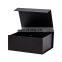 Custom anti-scratch matte lamination black folding flat magnetic gift box with ribbon