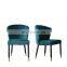 Hot selling modern design dinning room set home round dinning table set velvet 6 chairs