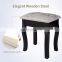 Black Dressing Table with Mirror and Stool