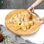 Round Bamboo Cutting Board for Meat Wooden Chopping Board Cheese Cutting Serving Board Kitchen Chopping Block Charcuterie Tray