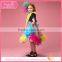 Wedding dress design kids, feather bubble colorful dress for kids 1-9 years old