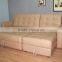 Brown Leather Luxury Corner Sofa Bed Sleeper Furniture