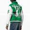 Custom made varsity jacket /white leather sleeve black wool body varsity letterman jacket