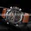 NAVIFORCE 9134 Military Quartz Double Display Custom Logo Watch Leather LED Display Man Wristwatch Business Watch