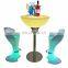 16 Colors Changing Remote Control Rechargeable Battery Power Illuminated High Round LED Bar Table for Party Event