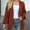 SW06 Women's Long Sleeve Cable Knit Cardigan Sweaters Open Front Fall Outwear Coat