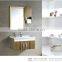 Bathroom raw wood modern drawer basin cabinet wall hanging vanity unit