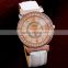 Lady watches women with rhinestone jewellery women's watches white leather band LD071