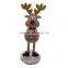 Wooden reindeers Glitter nose Standing on snow covered