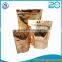 Brown Kraft Ecological Paper With Aluminium Foil Lamination Stand up Pouch Bag With Degassing Valve
