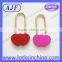 AJF new arrival popular colorful wedding gift gold shank heart love lock