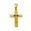 Factory wholesale double layer big and small stainless steel gold cross necklace pendant