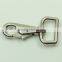 Manufacturing square ring big size 38mm metal zinc alloy swivel snap hook spring clip