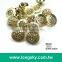 (#B6035/13mm) round shape abs material metallic plating effects shank button with lion totem