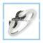 White Gold Black White Infinity Diamond Ring