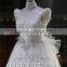 New Design High Neck Sleeveless Appliqued Bow Heavy Beaded Wedding Dresses For Fat Woman