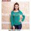 Moder low cut o-neck lace lady blusas, woman blusas china