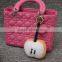 Wholesale price Soft Colorful Sheep Fur Keychain Chain Pendant Cute Fur Bag Ring