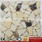 IMARK Irregular Shape Emperador and Beige Color Marble Stone Mosaic Tile With Natural Face Code IVM7-011