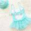 Lovely child lace one piece bathing suit wholesale modeling swimwear