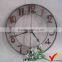 Square Black Distressed Wood Decorated Wall Clock