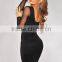 Black Mesh Women Inserts Sexy Woman Long Sleeves Bodycon Night Club Dress PW-LC21149