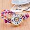 Women Geneva National Braid Bracelet Round Dial Wrist Analog Quartz Chain Watch