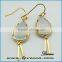 Good price top grade women wholesale gold brass stud gemstone earrings