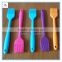 Hot sale transparent handle silicone oil brush for baking, silicone baking brush with clear handle and red blue head