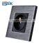 black Toughened glass panel french type wall mounted power socket,glass wall socket