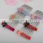 Hot selling rhinestone hair accessories rectangle hair combs for girls solid color butterfly hair comb