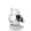 X354 I Love You Heart Bear Charm,925 Sterling Silver Australian Crystal Studded Charms
