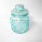 turquoise glass oul food grade container with glass seal lid