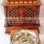 Hand Painted Copper Finish Wooden Temple With Gate