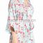 Satin Floral Robes Women Fashion Long Sleeve Floral Print Robes for Ladies Pajamas Sleepwear Wholesale Bridesmaid Robes