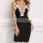 Thick Straps Sleeveless Lace Fabric Embroidered Voile Mini Dress All Types Of Ladies Girls Sexy Night dress Photos HSd5186