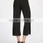 Woman's Black Metal Button Side Chiffon Pants