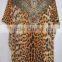 ANIMAL print crystal embellished caftan crepe KAFTAN tunic poncho blouse