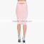 MGOO High Quality Factory Women Slinky Midi Skirts Pink Work Offices Suits Plain Slinky Skirts 15145A177