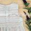 Girls Linen Top Sky Blue Multi Stripe Toddler Babydoll Smock Shirt Baby Shirt