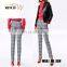 wholesale wool and cotton blend women's high-waist plaid winter pants