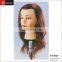 Brown Salon Mannequin Hairdressing Long Real Hair Cutting Training Head